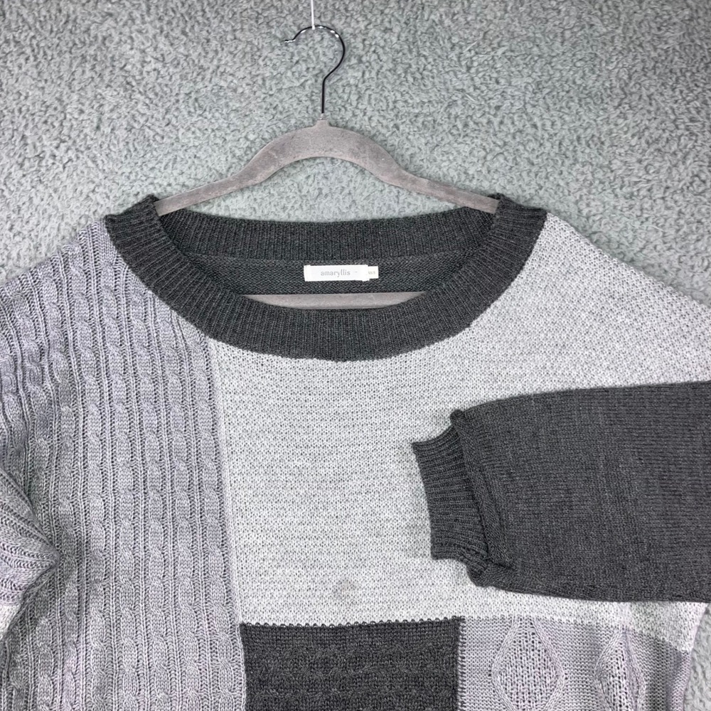 Amaryllis Patchwork Chunky‎ Sweater Women XS/S Cable Knit Academia Lagenlook